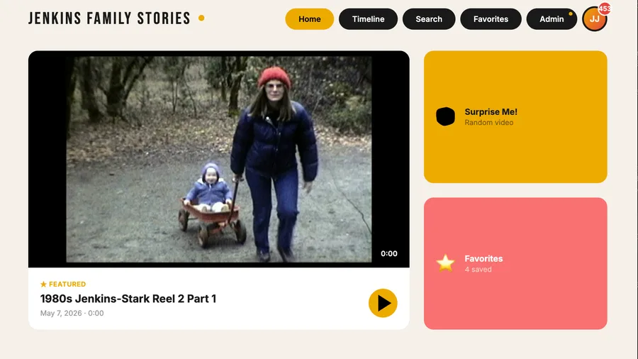 Jenkins Family Stories site
