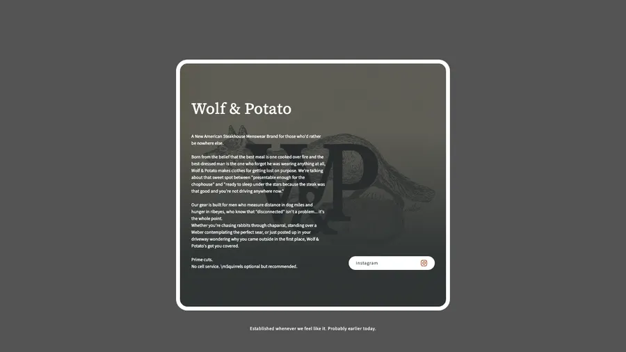 Wolf & Potato site